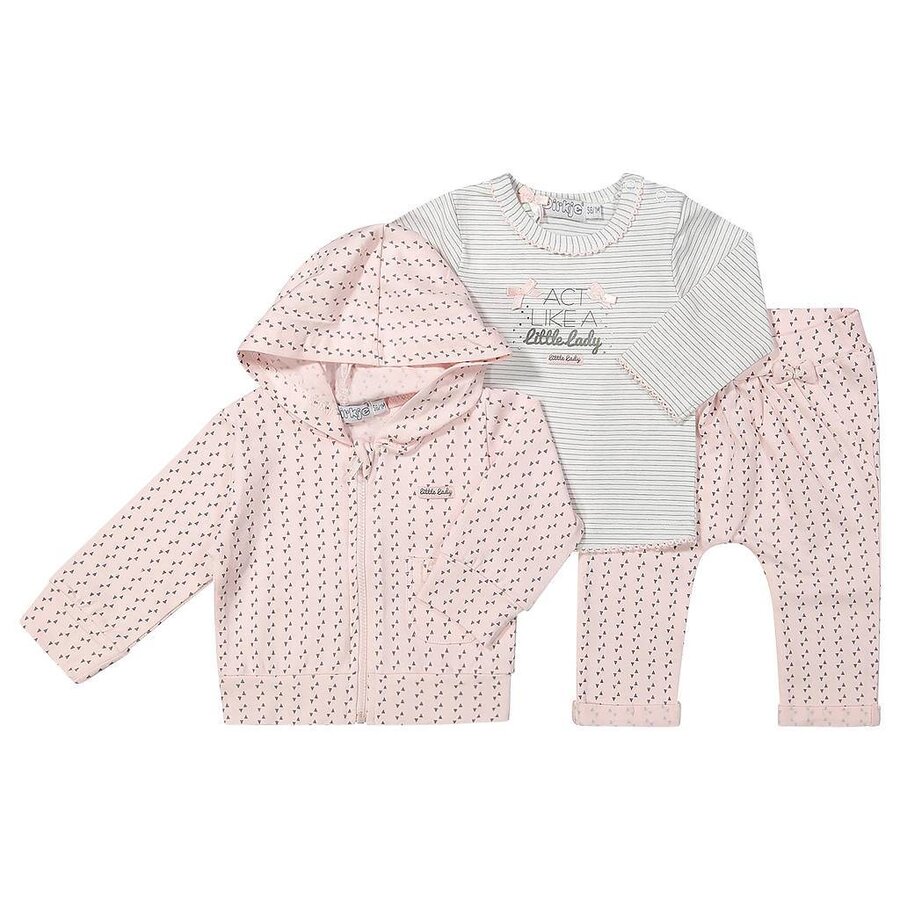 Dirkje Baby setje 3-delig Little Lady (light pink/white)