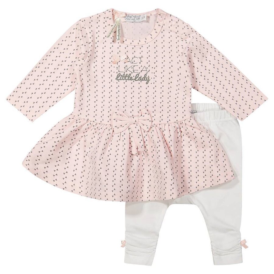 Dirkje Baby setje 2-delig Little Lady (light pink/white)