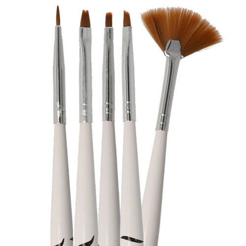 Brush Set Nailart Black-White 5 pcs