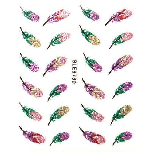 3D Sticker Glitter Feather