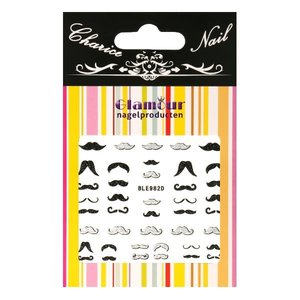 3D Sticker Glitter Mustache