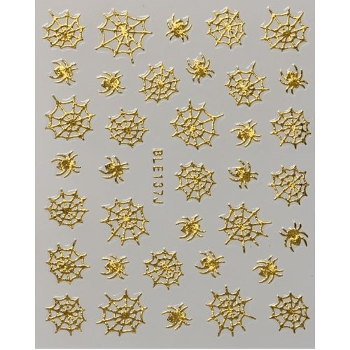 3D Sticker Spiderweb Gold