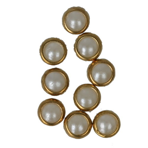 White Pearls Gold Edge