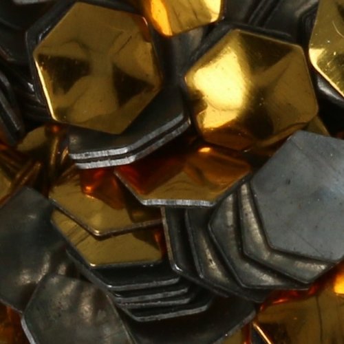 Metallic Studs Gold Hexagon