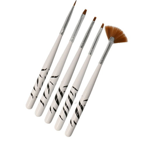 Brush Set Nailart Black-White 5 pcs