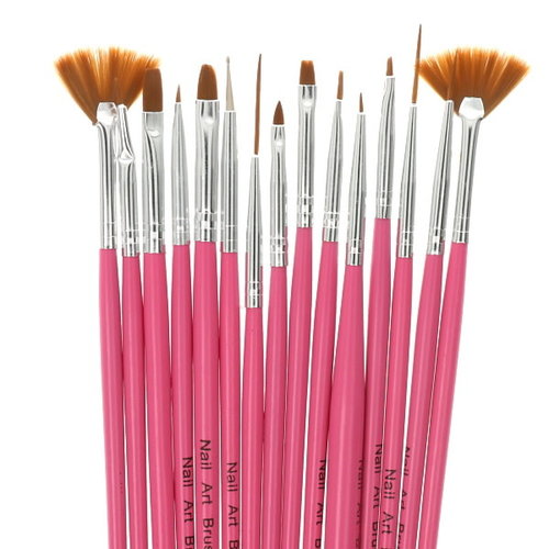 Brush Set Nailart Pink 12 pcs