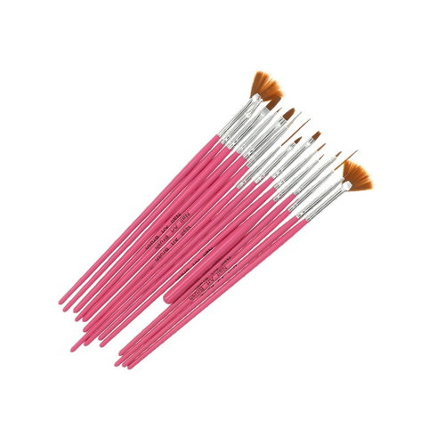 Brush Set Nailart Pink 12 pcs