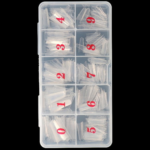 500 Tips French Coffin Clear Sorting Box