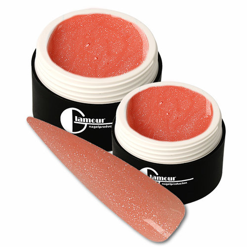 Polygel Coral Pink Glitter