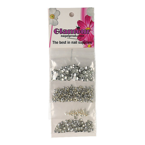 Nailart Set Silver Studs