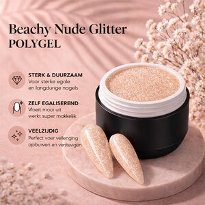 Polygel Beachy Nude Glitter