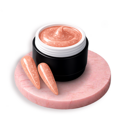 Polygel Coral Pink Glitter