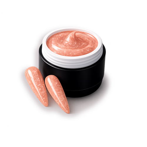 Polygel Coral Pink Glitter