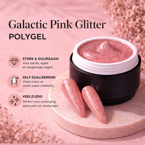 Polygel Galactic Pink Glitter
