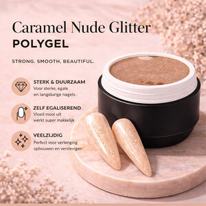 Polygel Caramel Nude Glitter