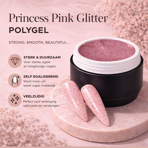 Polygel Princess Pink Glitter