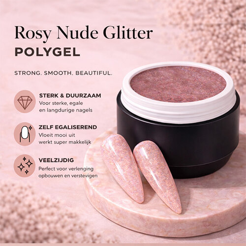 Polygel Rosy Nude Glitter