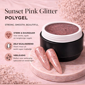 Polygel Sunset Pink Glitter