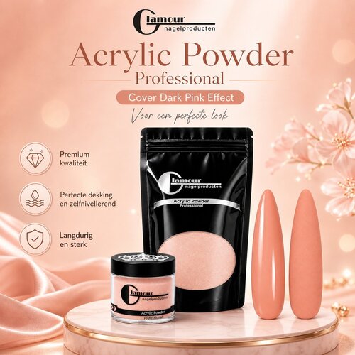 Acrylpoeder Cover Dark Pink Effect