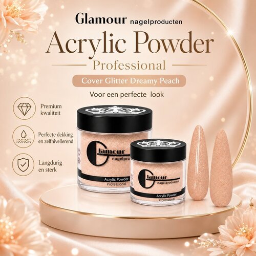 Acrylic Powder Cover Glitter Dreamy Peach