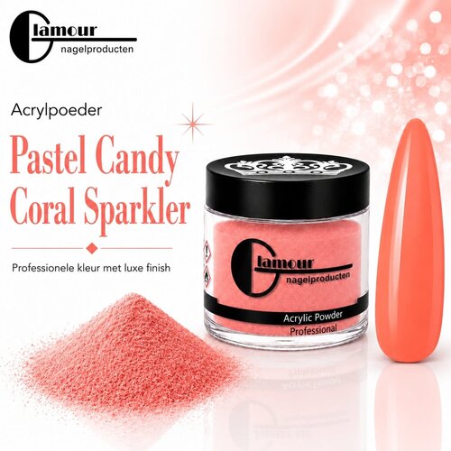 Acrylpoeder Pastel Candy Coral Sparkler