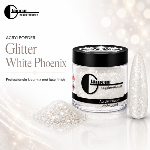 Polvo Acrílico Glitter White Phoenix Polvo Acrílico Glitter White Phoenix