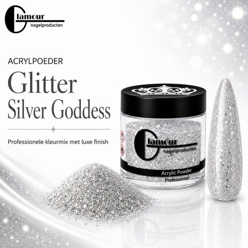 Acrylpoeder Glitter Silver Goddess