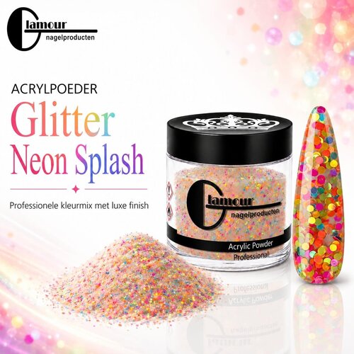 Polvo Acrílico Glitter Neon Splash Polvo Acrílico Glitter Neon Splash