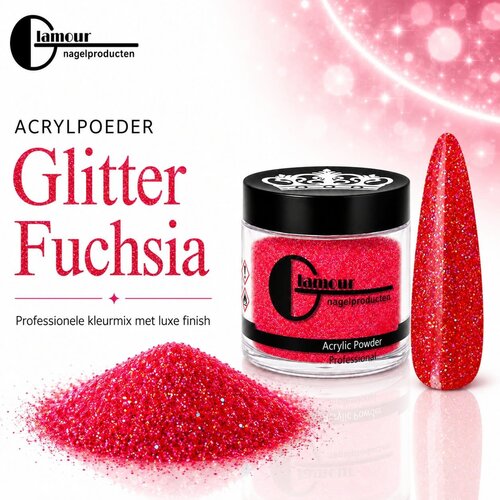 Polvo Acrílico Glitter Fuchsia Polvo Acrílico Glitter Fuchsia