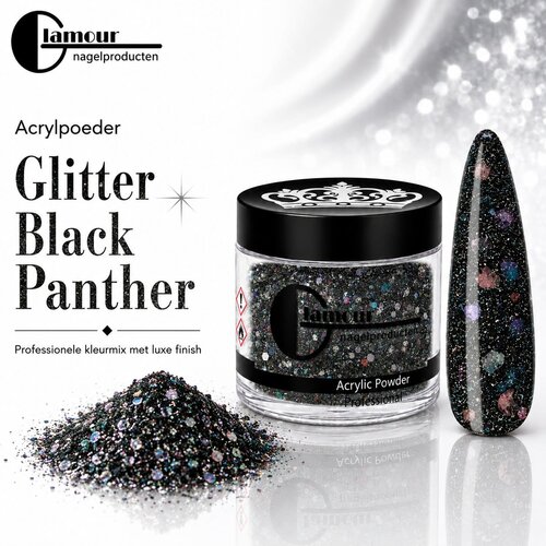 Acrylpoeder Glitter Black Panther