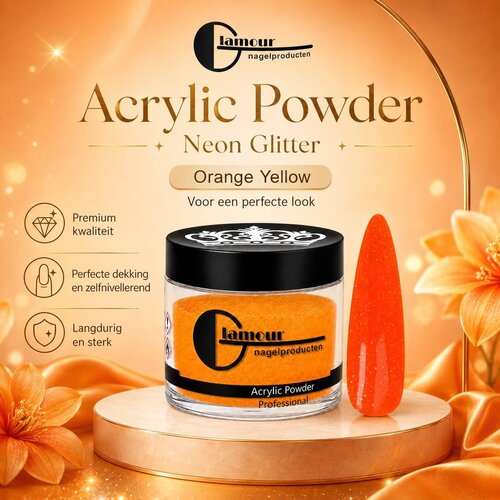 Poudre Acrylique Neon Orange Yellow Glitter Poudre Acrylique Neon Orange Yellow Glitter