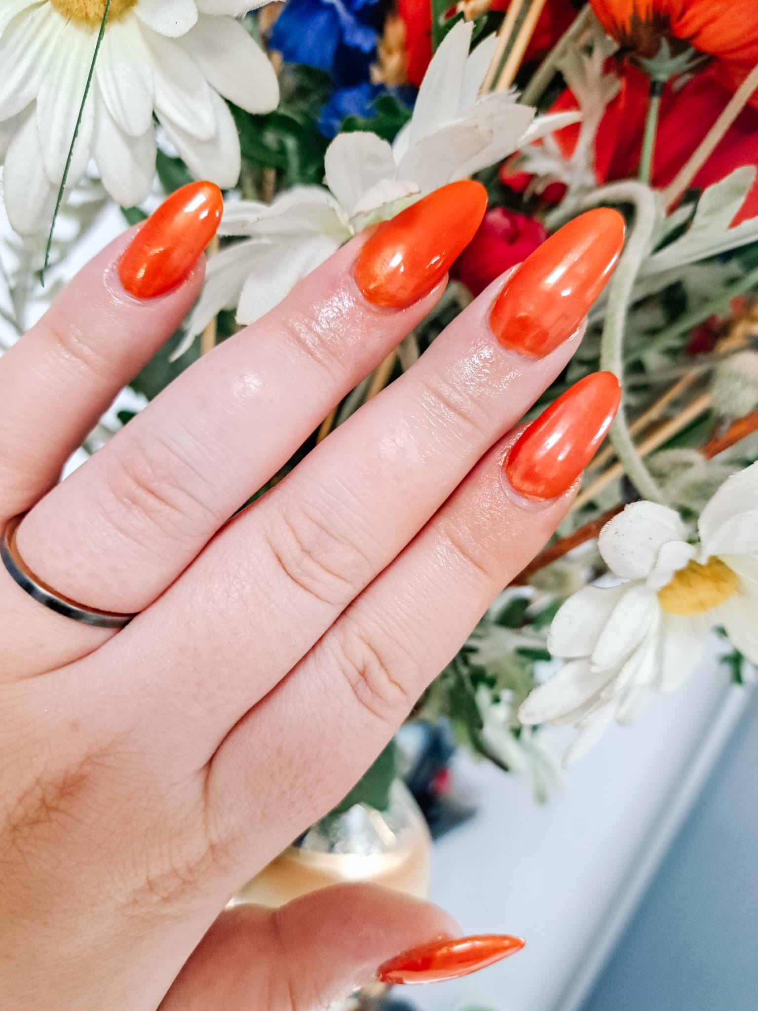 burn orange nail herfst trend