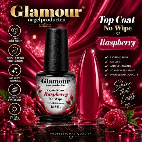 Crystal Glass No Wipe Raspberry Crystal Glass No Wipe Raspberry