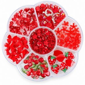 3D Set Red Kawaii Charms