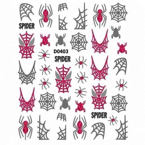 Sticker Pink Halloween Spider