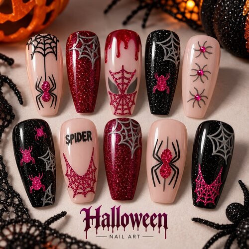 Sticker Pink Halloween Spider Sticker Pink Halloween Spider