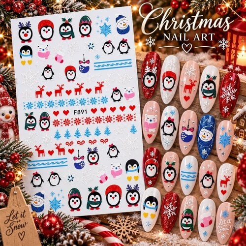 Sticker Christmas Penguin Sticker Christmas Penguin