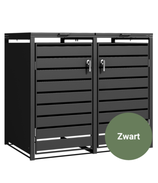 Garden & Living Kliko Ombouw Metaal 2 Deurs  Zwart Ral 9017