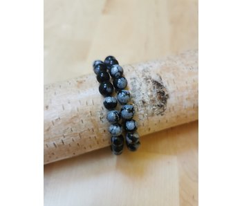 Armband Sneeuwvlok Obsidiaan