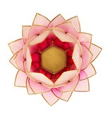 Waxinehouder Lotus - Roze Tweekleur XL