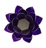 Waxinehouder Lotus - Violet met Zilverrand