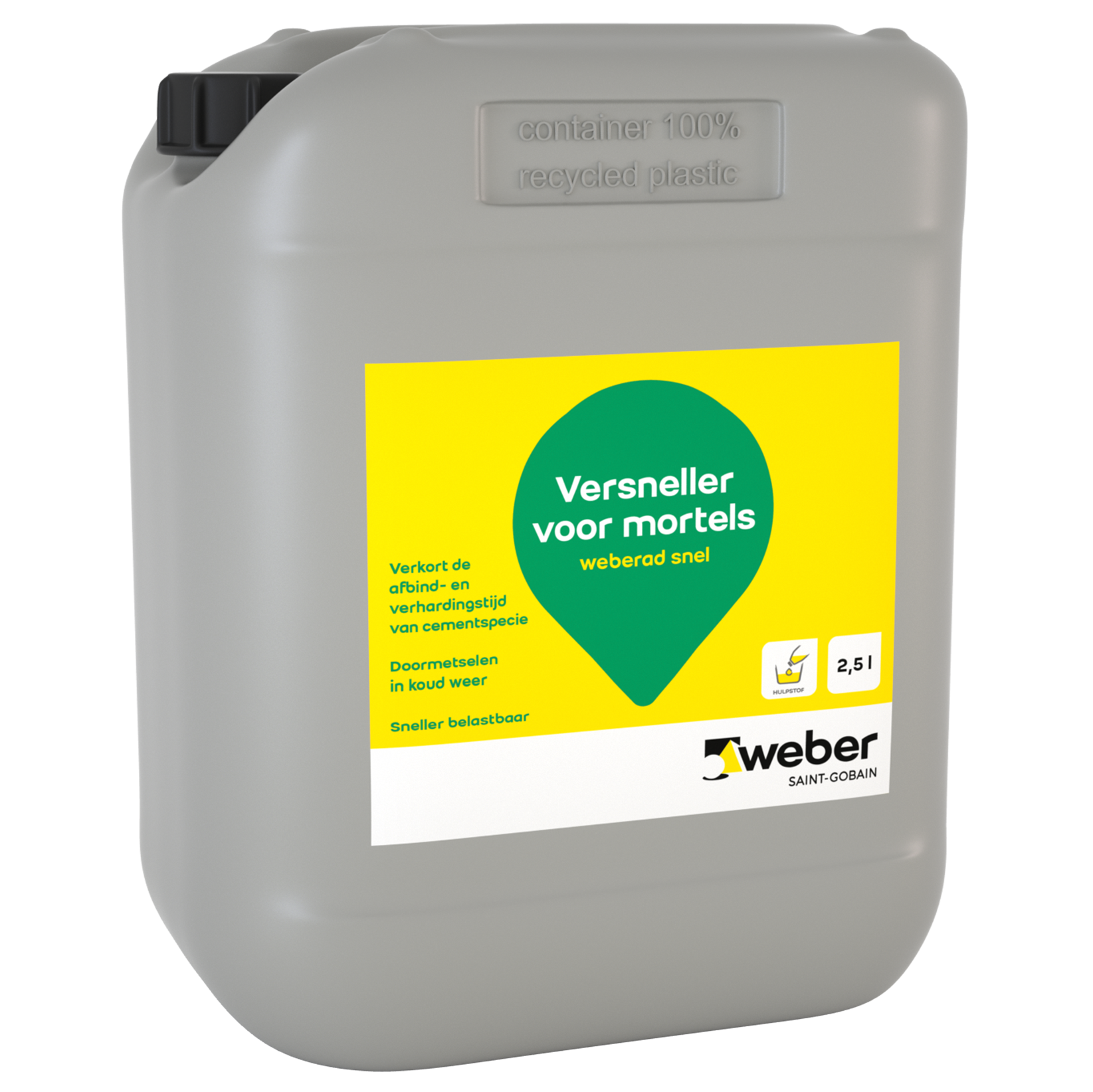 Weberad snel - mortel versneller (2,5L)