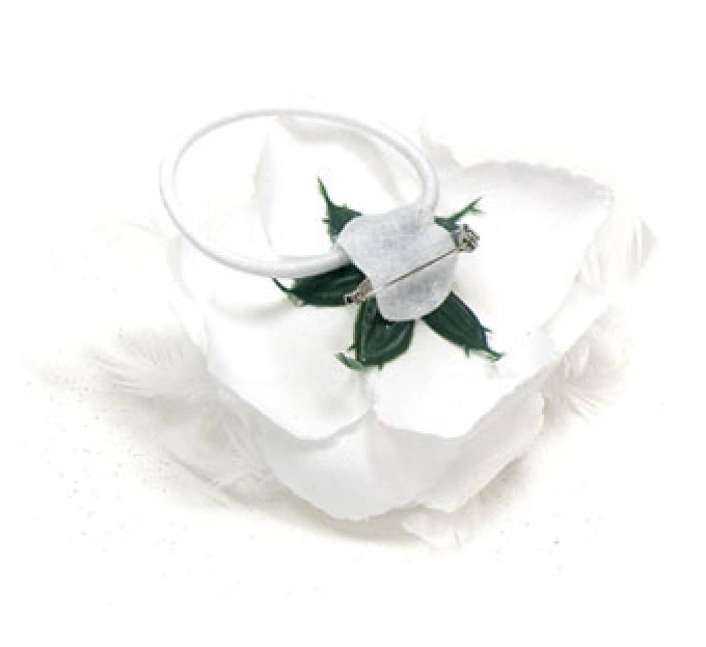 Witte bloem corsage / elastiek