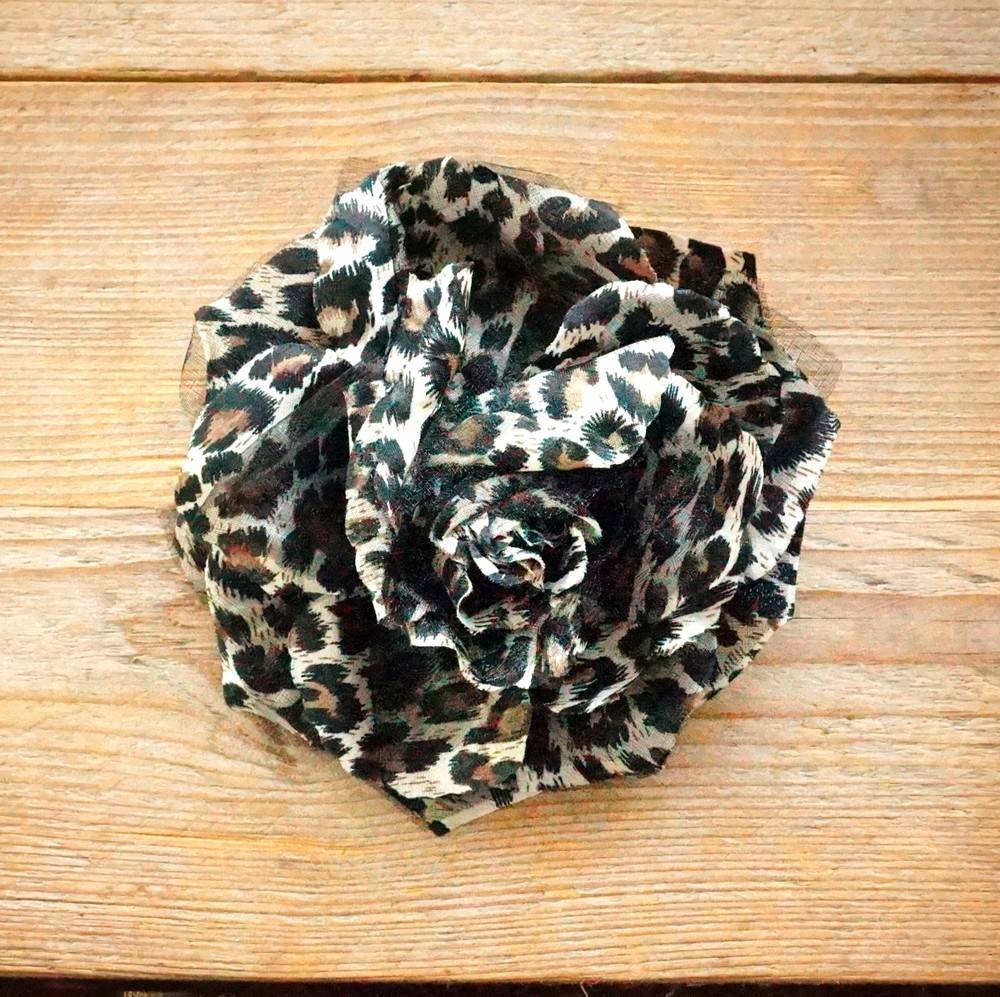 Dierenprint corsage (bruin/creme)