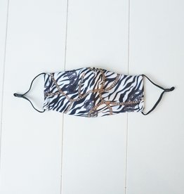 Wit mondkapje met zebraprint