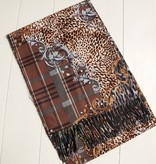 Bruine sjaal met print