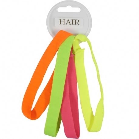 Haarbandjes neon kind (4x)