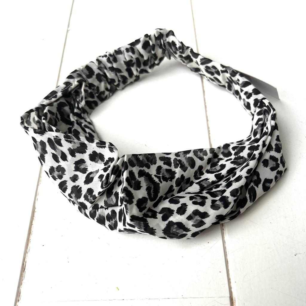 Hoofdband 3-in-1 dierenprint zwart/wit