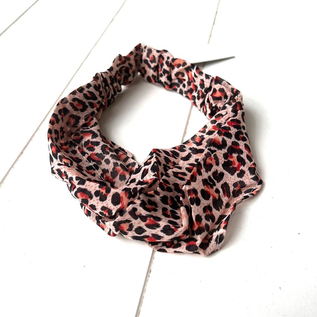 Hoofdband 3-in-1 dierenprint koraal