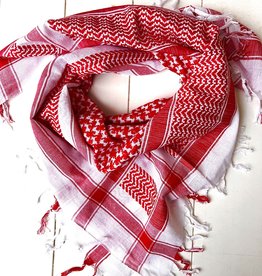 Vierkante sjaal rood/wit